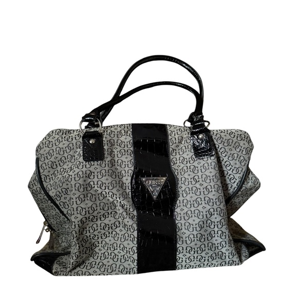 Y2K Guess Monochrome Women's Shoulder Bag Carry On Multi Purpose Travel Bag - Picture 1 of 15